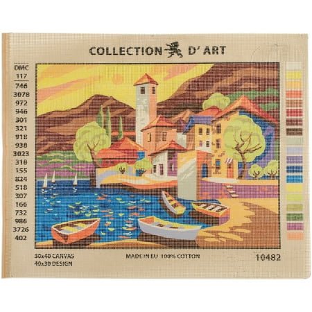 Collection D'Art Needlepoint Printed Tapestry Canvas, 40cm x 50cm, Port