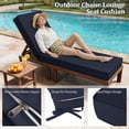 thumbnail image 4 of Kimunuk Outdoor Chaise Lounge Cushions set of 2, 80" x 26" x 4" Waterproof Pool Beach Recliner Replacement Cushions with Ties, Navy, 4 of 7
