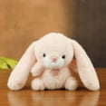 thumbnail image 2 of 3.9in Handmade Long Eared Bunny Plush Toy, Artisan Crafted Stuffed Rabbit Doll, Decorative Soft Fabric Hare, Unique Hand-stitched Animal Plushie, Long Ear Bunny Figure, 2 of 8