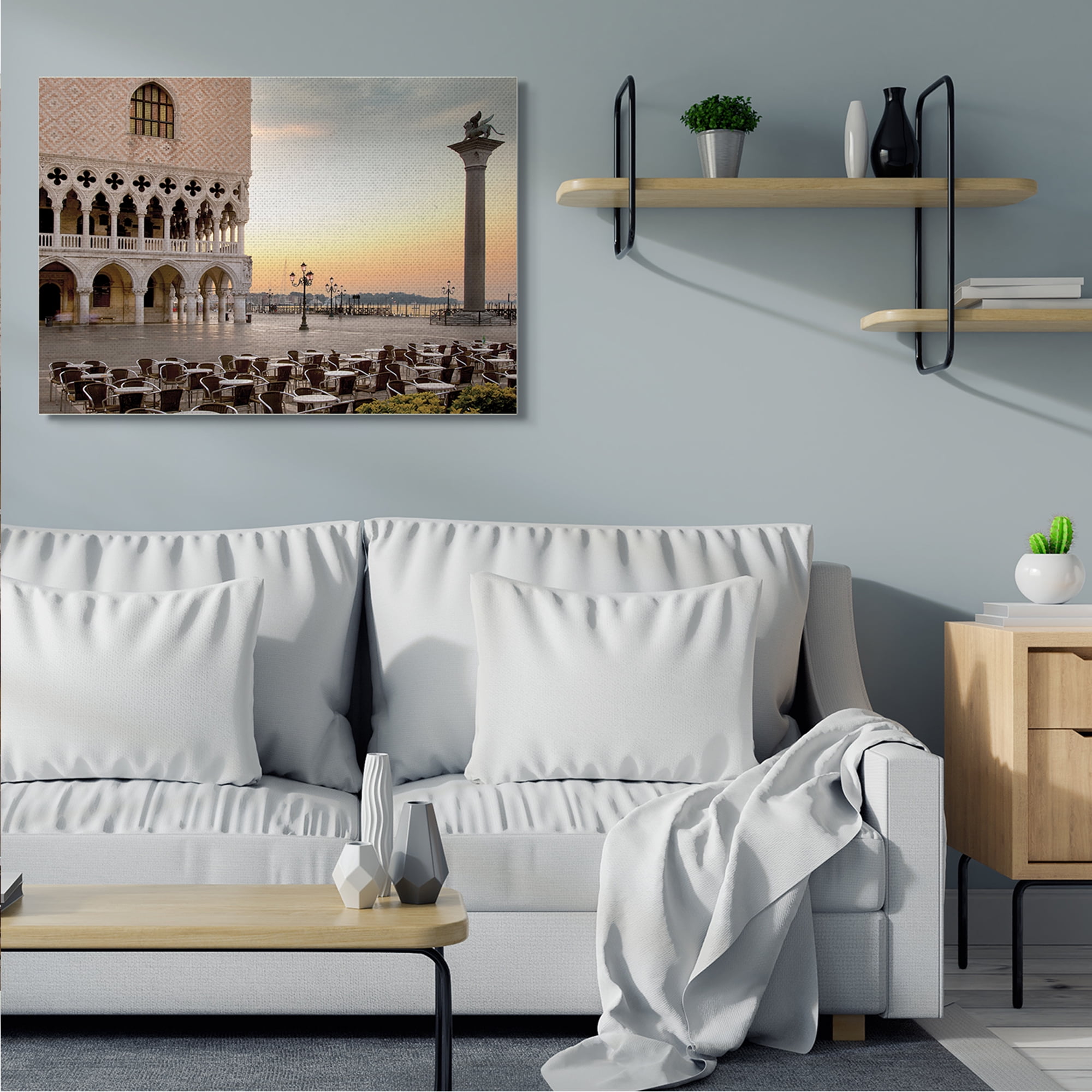 Stupell Industries San Marco Sunset Italian Architecture Traditional Buildings Abstract Photography Gallery Wrapped Canvas Art Print Wall Art, 36 x 48