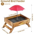 thumbnail image 2 of TEMOGU-Ground Bird Feeder for Outdoors Bird&Squirrel Wooden (Brown), 2 of 4