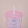 thumbnail image 4 of Vaso de plástico con pajita de 710 ml, vaso de agua de doble pared con tapa, taza de té de burbujas de gran capacidad para el hogar y el aire libre, 4 of 9