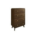 thumbnail image 6 of Castle Place Mid-Century 4 Drawer Wooden Dresser, Brown, 6 of 6