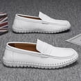 thumbnail image 5 of Men's Casual Leather Penny Loafers Lightweight Comfortable Fashion Slip-on Moccasins for Walking Business Driving Shoes White 11 US, 5 of 7