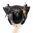 thumbnail image 4 of Slccxzc PU Tricorn Pirate Hat Feather Decor Adult Headwear, 4 of 7