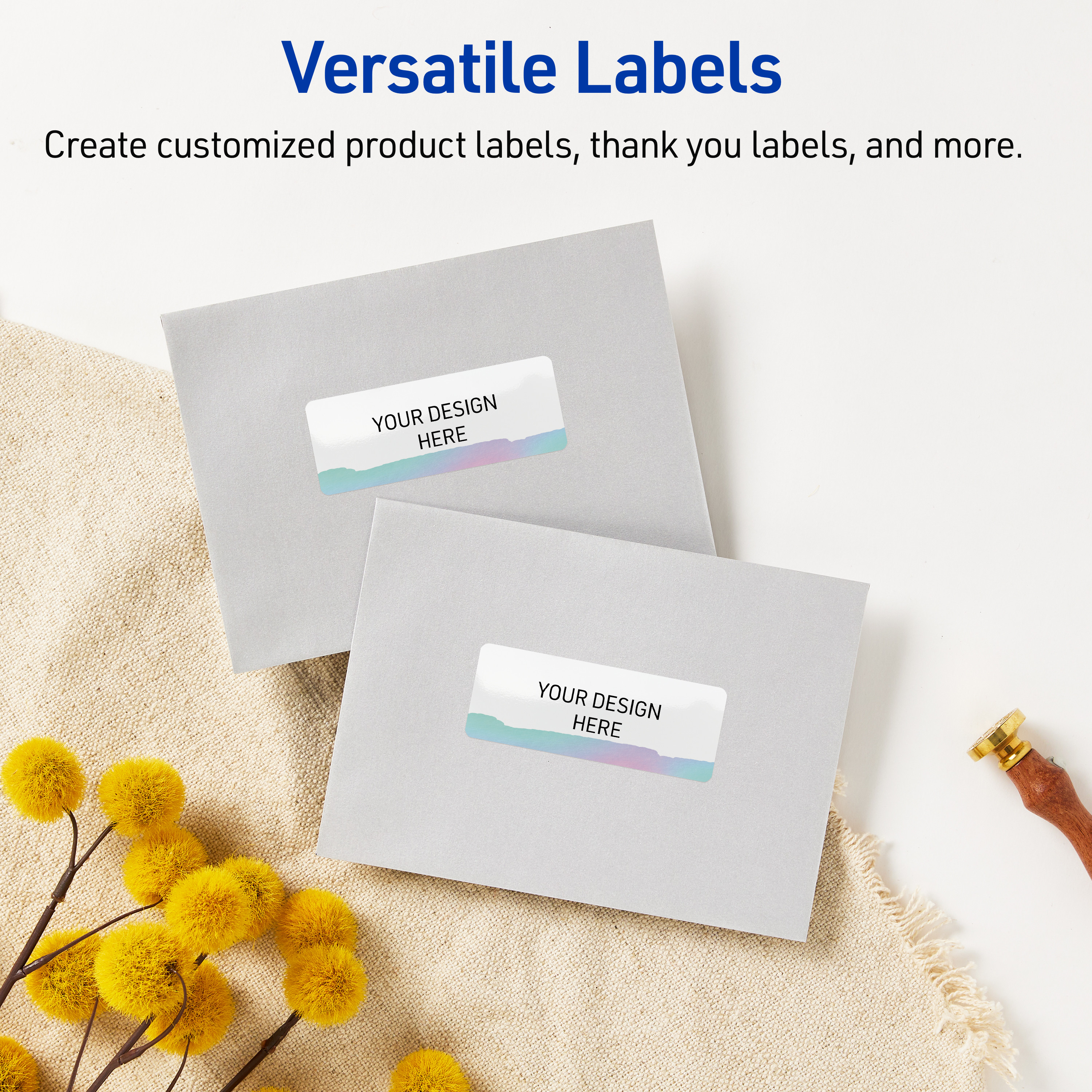 Avery Address Labels, Watercolors Design, 1" x 2-5/8", 160ct, Glossy, Iridescent Watercolors