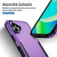 thumbnail image 3 of Feishell Case Fit for Apple iPhone 16,Military Grade Shockproof Protection Hybrid Armor Double Layer Hard PC + Soft TPU Drop Resistant Anti-Fingerprint Phone Cover,Purple+Black, 3 of 6