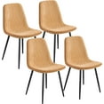 thumbnail image 3 of VASAGLE Dining Chairs, Set of 4 Dining Room Chairs, Metal Frame, Adjustable Feet, Easy to Clean, Glacier-Textured Synthetic Leather, for Kitchen, Caramel Brown, 3 of 7