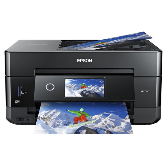 Epson Expression Premium XP-7100 Wireless Color Photo Printer with ADF, Scanner and Copier, Black, Small (Sold without manufacturer warranty)