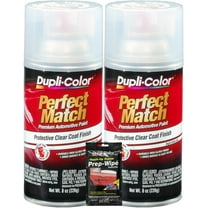 Dupli-Color Acrylic Clear Perfect Match Automotive Top Coat - 8 oz, Bundles with Prep Wipe (3 Items)