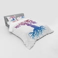 thumbnail image 3 of Abstract Duvet Cover Set, Ombre Tree Silhouette Roots Illustration Plain Background, Bedding Set with Shams and Fitted Sheet, 3 Sizes, by Ambesonne, 3 of 3