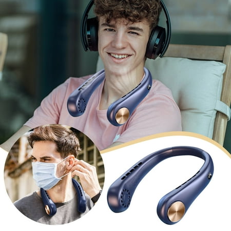 

Tyuong Electronics Gadgets Neckfan Portable Rechargeable Hands Bladeless Fan Wearable Hanging Neckfan 5 Wind Speeds Lcd Display Leafless Usb Personal Fans