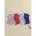 thumbnail image 4 of Aojekbee Kid Girls Jumpsuit, Tie-up Spaghetti Straps Stars Print Romper 4th of July Clothes, 4 of 10