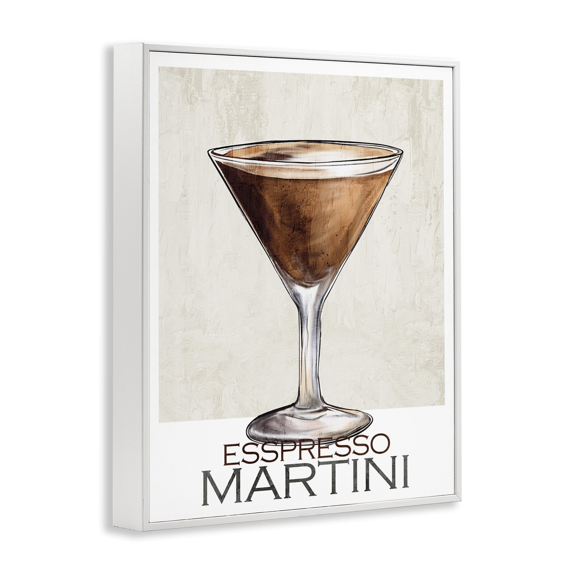 Stupell Industries Sophisticated Espresso Martini White Framed Giclee Art, design by Kim Allen