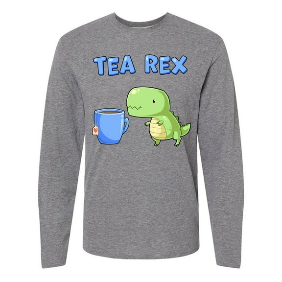 Inktastic Tea Rex Cute Green Dinosaur Pun Long Sleeve T-Shirt