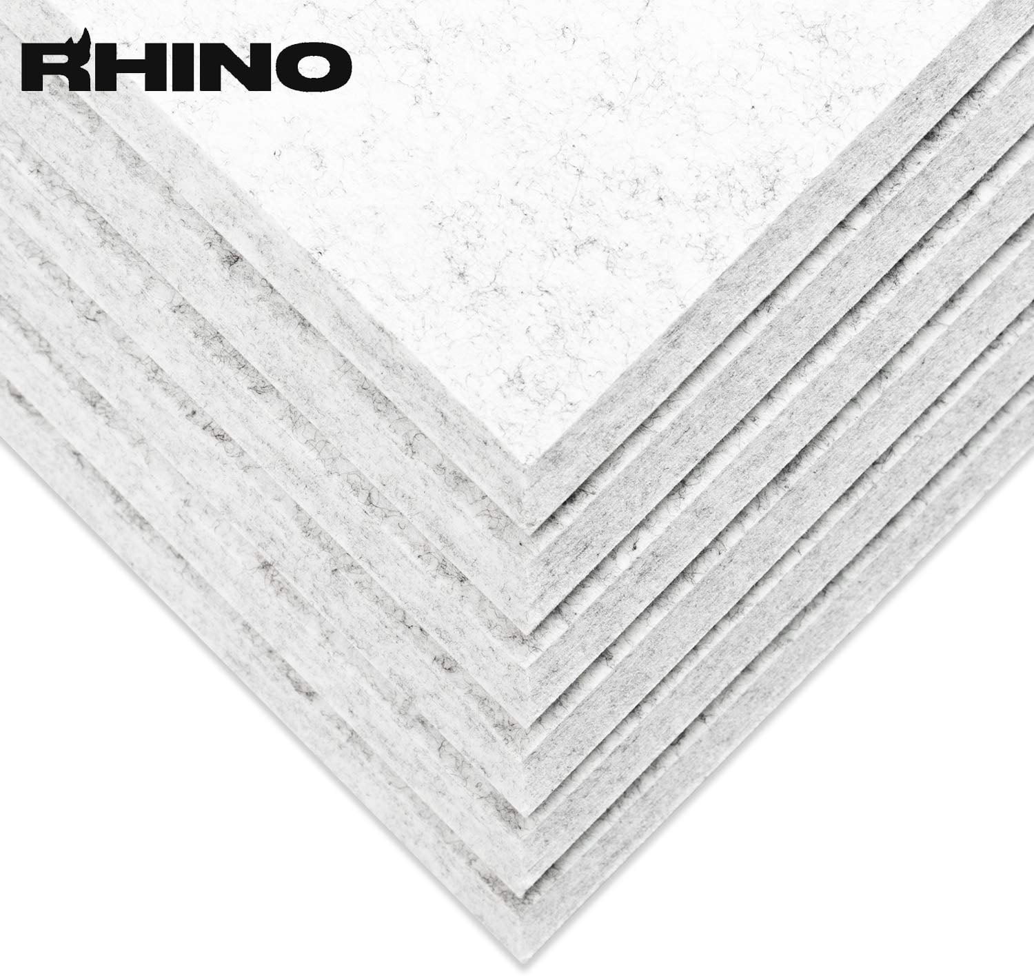 RHINO Acoustic Panel Silver 16" x 12" x 0.4" Thick NRC Sound Bass Isolation 6 Pieces Beveled Edges