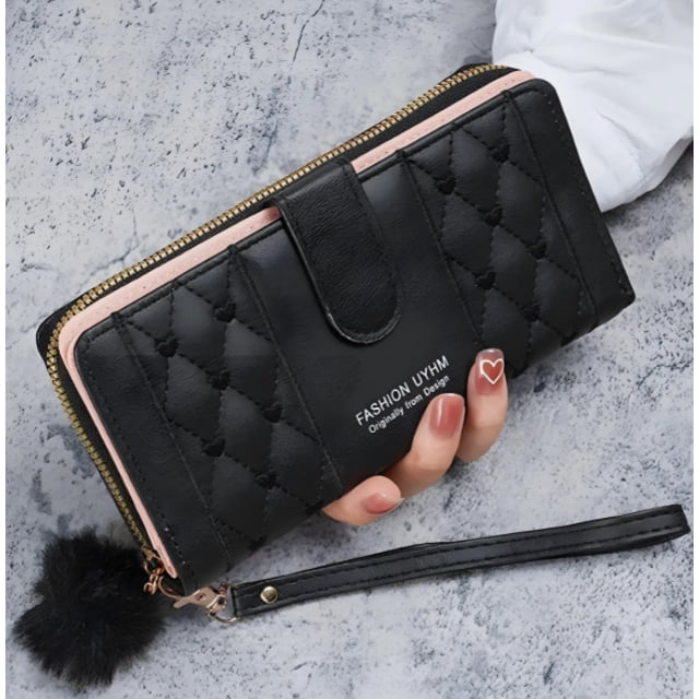 Cartera Antirrobo Gran Capacidad Billetera Moda Para Mujer Modelo Negro