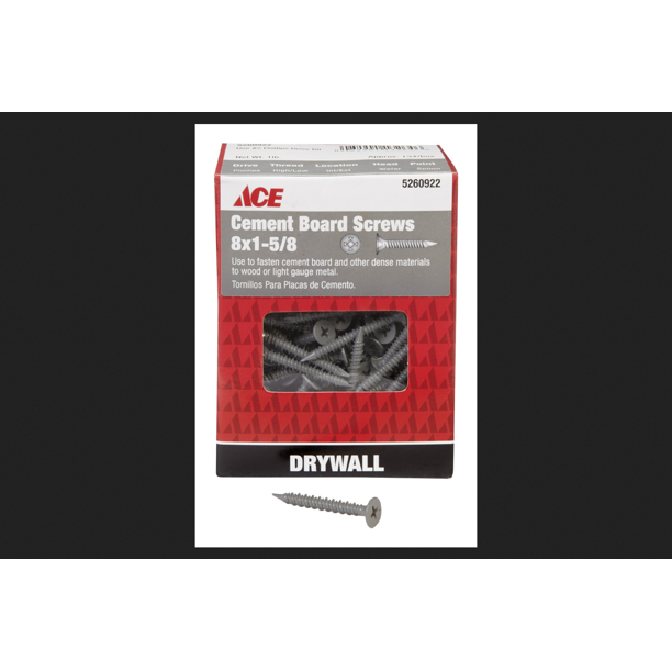 Ace Cement Board Screws Phillips High/Low No. 8 15/8 in. L Ceramic 1
