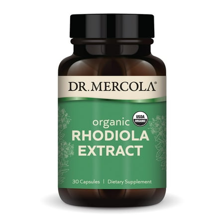 Dr. Mercola Rhodiola Extract, 30 Servings (30 Capsules), Dietary Supplement, Supports and Stress Management, Non-GMO, Certified USDA Organic