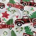thumbnail image 2 of SKYSONIC 60" Buffalo Christmas Truck Round Tablecloth Tree Fir Poinsettia Table Cloth Cover Mat Washable Polyester Dining Decorative for Holiday Home Picnic Party Wedding, 2 of 7
