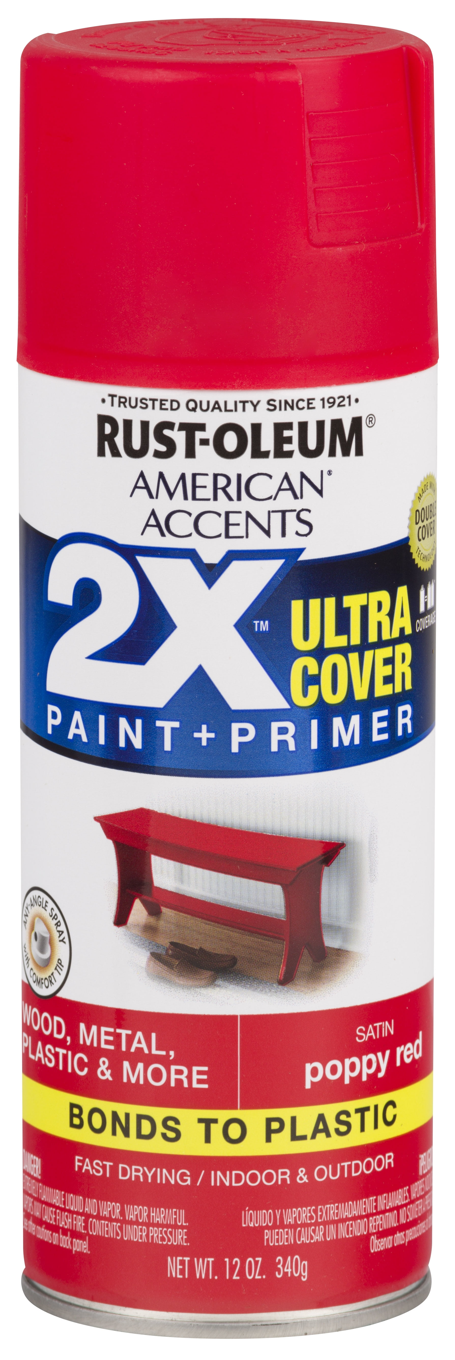 Poppy Red, RustOleum American Accents 2X Ultra Cover, Satin Spray