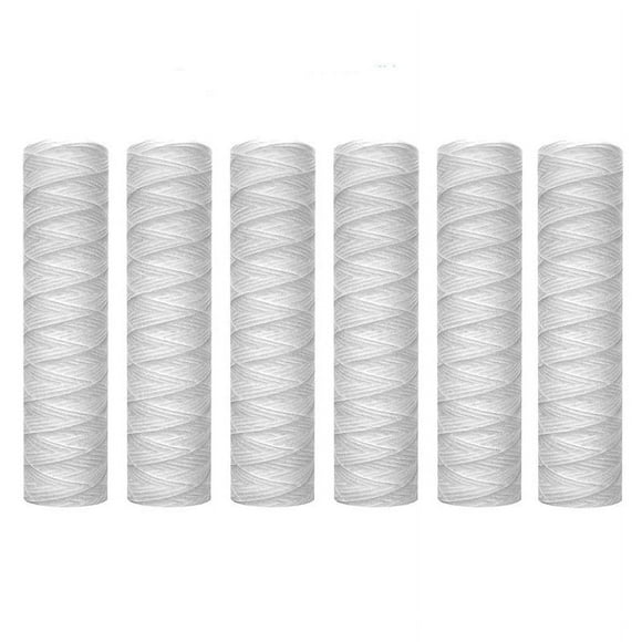 6Pcs 5 Micrometre String Wound Water Filter Universal Replacement Cartridge Sediment Filters 10Inch
