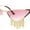 Gold - Pink, variant on Womens Luxury Rhinstone Tassel Diva Metal Rim Cat Eye Sunglasses Gold - Pink