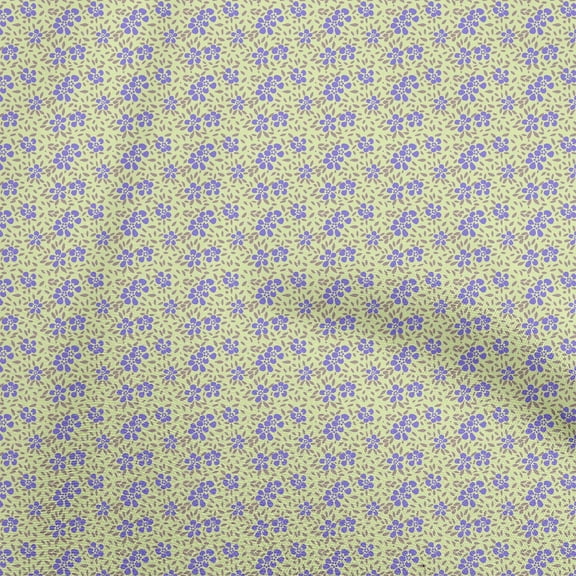 oneOone Polyester Spandex Light Green Fabric Floral Fabric For Sewing Printed Craft Fabric By The Yard 56 Inch Wide