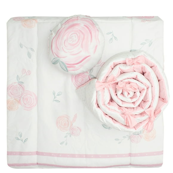 Juego de Cuna Rose Rosa Niña 4 Piezas Algodón 95 x 140 cm