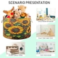 thumbnail image 4 of WOBOGO Sunflower Bouquet Toy Storage Basket 20×14in Canvas Laundry Hamper for Living Room Kids Room Bathroom Organizer, 4 of 6