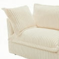 thumbnail image 3 of Modern Corduroy 3-Seater Sofa with 3 Ottomans for Living Room, 3 of 25