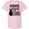 thumbnail image 3 of Inktastic Home is Where My Cats Are with Cat Illustration and Pawprints T-Shirt, 3 of 5