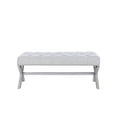 thumbnail image 2 of Chic Home Dianna Neo Traditional Linen X-Leg Bench, 2 of 5