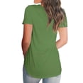 thumbnail image 3 of Camisetas de algodón de manga corta informales de verano para mujer, camisetas con cuello en V y tallas grandes, 3 of 5