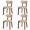 Beige, variant on Costway Upholstered Dining Chairs Set of 4 with Solid Rubber Wood Frame, Curved Backrest Grey