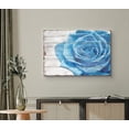 thumbnail image 2 of wall26 Canvas Print Wall Art Blue Rose Over Gray Rustic Wood Panel Nature Plants Illustrations Modern Art Rustic Scenic Relax/Calm Ultra for Living Room, Bedroom, Office - 24"x36", 2 of 5