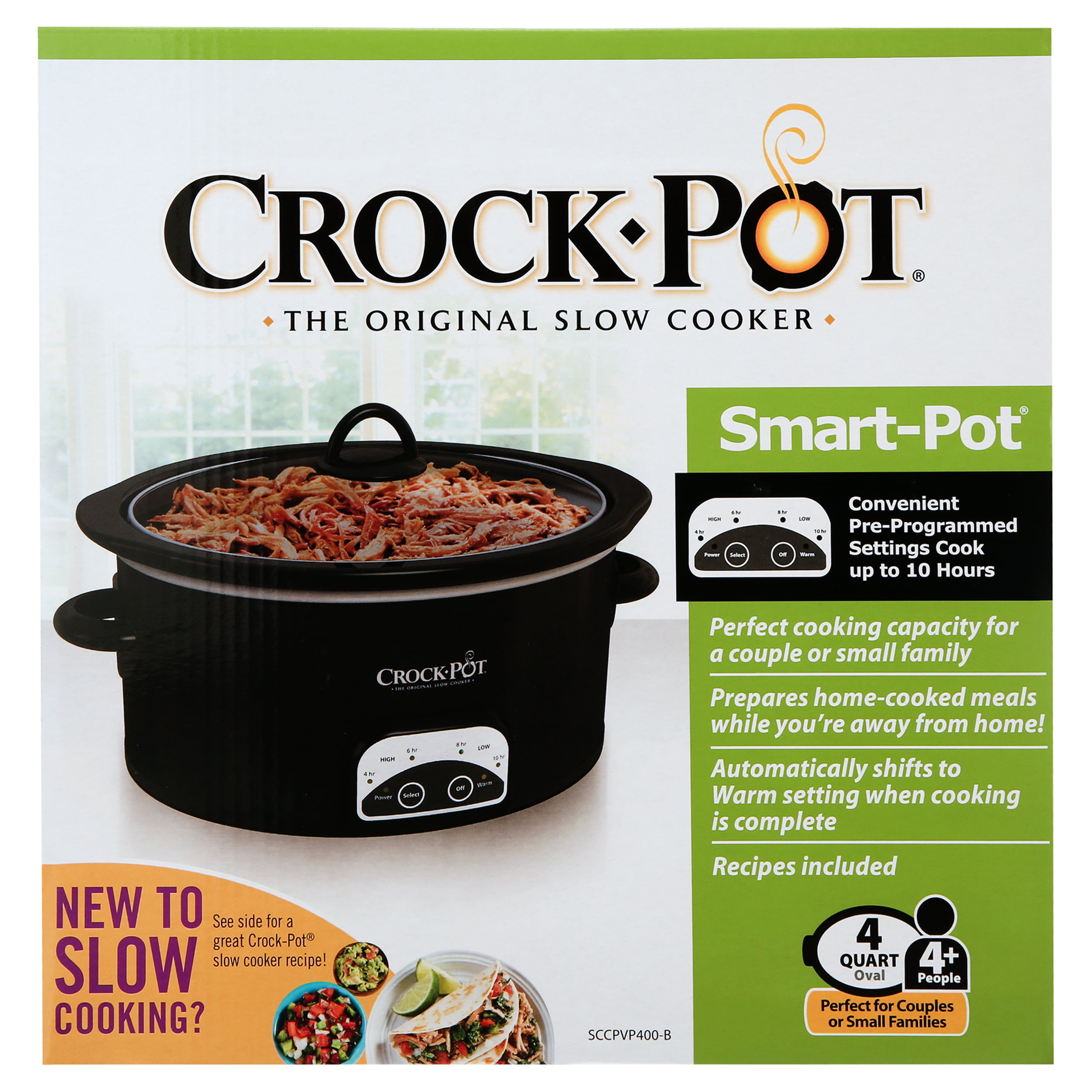 Crock-Pot 4-Quart Smart-Pot Programmable Slow Cooker, Silver – S&D