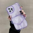thumbnail image 4 of Bear Phone Case Compatible with iPhone 15 Pro Case, Cute 3D Purple Clear Bear Case, Shockproof Kpop Cartoon Bear Phone Case for Women Girls, 4 of 12
