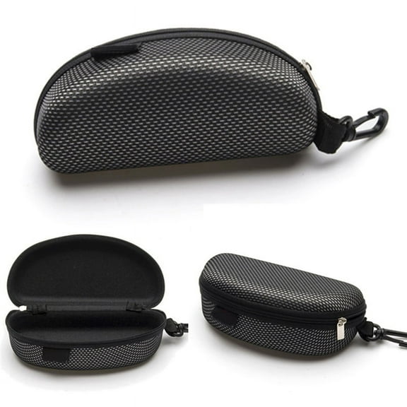 Zipper Eye Glasses Sunglasses Hard Case Box Portable Holder ... Large J1O2