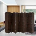 thumbnail image 6 of FDW 8 Panel Folding Privacy Room Divider Screen, 70" Tall, Brown, 6 of 8