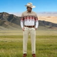 thumbnail image 4 of Western Cowboy Shirt for Men Embroidered Button Down Shirts Country Spring Fall Long Sleeve Top White XL, 4 of 5