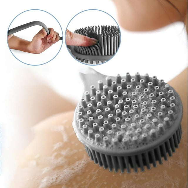 LSLJS Silicone Bath Brush with Long Handle, Soft Body Brush Back, Shower Wet, Home Accessories