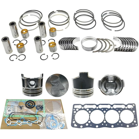V1505 Engine Overhaul Rebuild Kit (No cylinder liner and valve) for Kubota V1505 V1505D V1505T Engine B2910 B3000 B3030 B3200 Bobcat Excavator 425 Skid Steer Loader S100