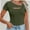 Army Green, variant on Womens Fashion Fall Clothes One Piece Cutout Tops short Sleeve Slim Fitted Shirts Tee Tshirts
