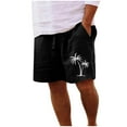 thumbnail image 2 of Danhjin Men's Linen Shorts Casual Lightweight Casual Elastic Waist Drawstring Summer Beach Workout Gym Yoga Shorts for Men, 2 of 6