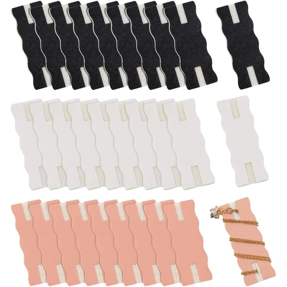 30Pcs 3 Colors Portable Tangle-Free Jewelry Organizer Anti Wrap Necklace Organizer Medium Purple Necklace Display Card Universal Jewelry Storage Case for Chain Necklaces Storage