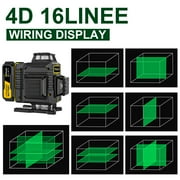 Gisam Laser Level with Tripod , 4x360° Self-Leveling Green Cross Line 4D Laser Tool with Remote Control, Magnetic Bracket & 2* 4800mAh Battery