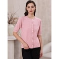 thumbnail image 3 of DARING DIVA Women's Elegant Lightweight Button Down Cardigan Sweater L Pink, 3 of 5