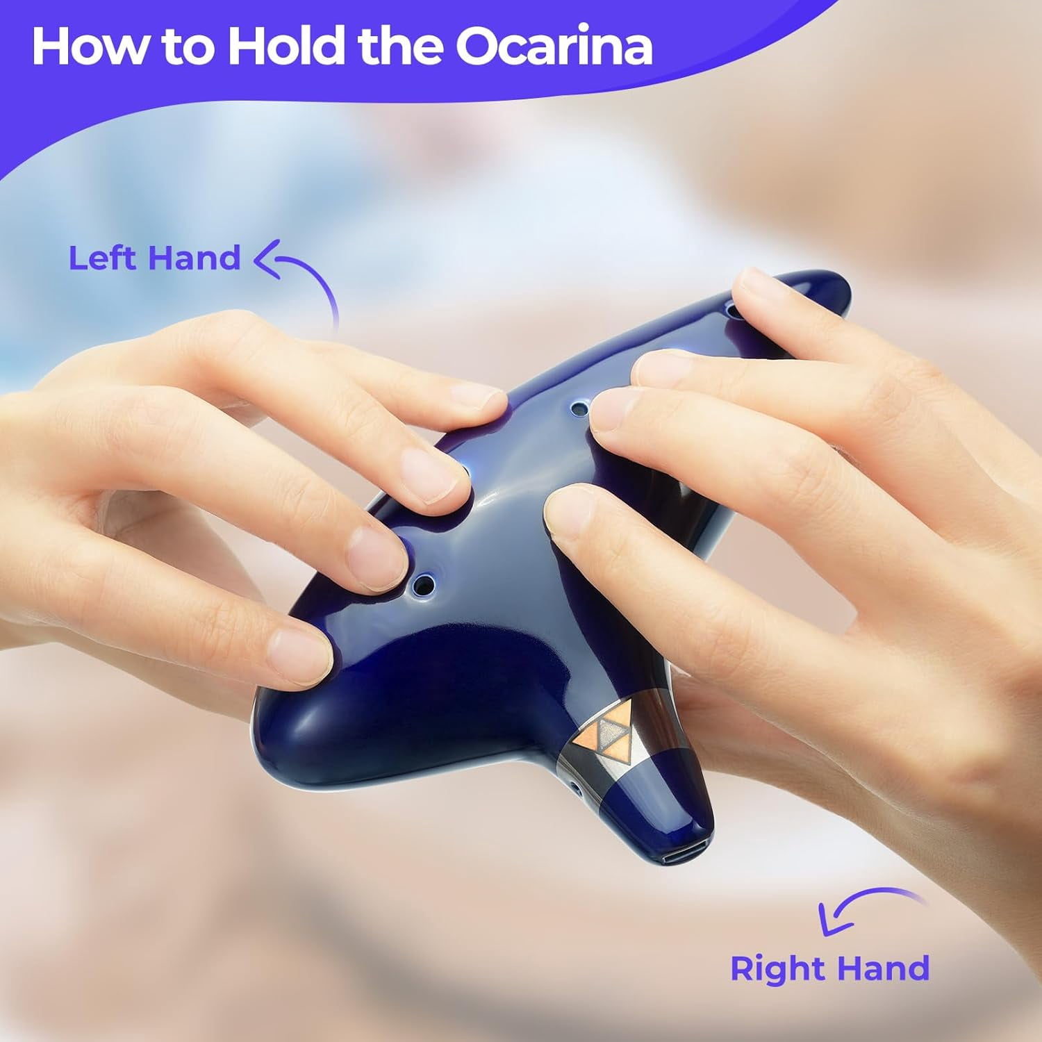 Hisekaai Ocarina 12 Hole Alto C Ceramic Zelda Beginner with Songbook, 1 Pack