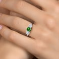 thumbnail image 4 of Gem Stone King 925 Sterling Silver Green Created Emerald and White Moissanite Engagement Ring for Women | 2.00 Cttw | Round 6MM | Gemstone May Birthstone | Size 8, 4 of 7